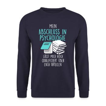 Psychologie Studium - Unisex Pullover - Navy - Vorne - Alina (178cm) & Michal (187cm)