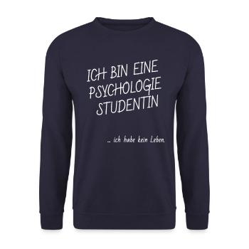 Psychologie Studentin - Unisex Pullover - Navy - Vorne - Alina (178cm) & Michal (187cm)