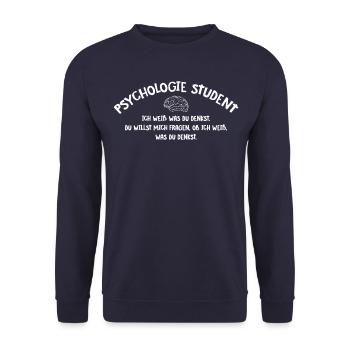Psychologie Student - Unisex Pullover - Navy - Vorne - Alina (178cm) & Michal (187cm)
