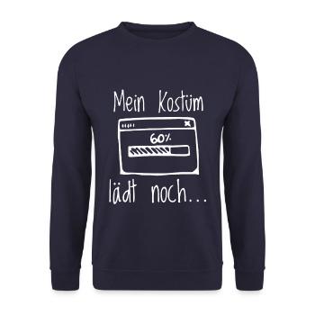 Mein Kostüm lädt noch lustiges Kostüm Karneval - Unisex Pullover - Navy - Vorne - Alina (178cm) & Michal (187cm)