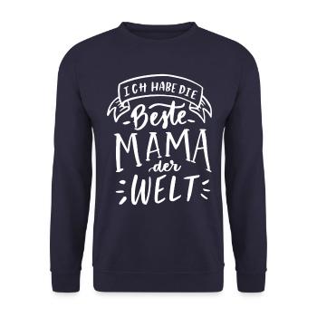 Muttertag Motiv - Unisex Pullover - Navy - Vorne - Alina (178cm) & Michal (187cm)