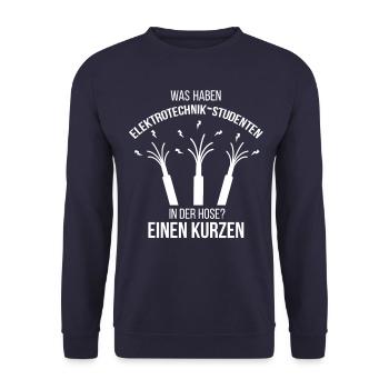 Lustig Elektrotechnik Geschenk - Unisex Pullover - Navy - Vorne - Alina (178cm) & Michal (187cm)