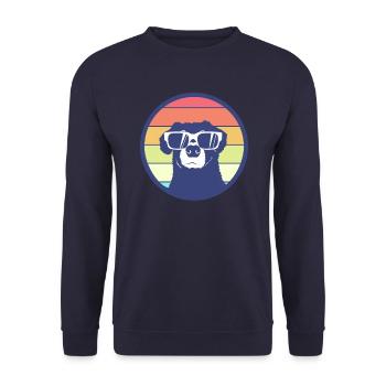 Dog dog sunglasses summer gift idea - Unisex Sweatshirt - navy - Front - Alina (178cm) & Michal (187cm)
