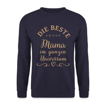 Beste Mama Muttertag - Unisex Pullover - Navy - Vorne - Alina (178cm) & Michal (187cm)