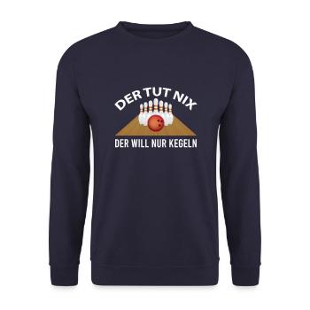 Kegeln - Unisex Pullover - Navy - Vorne - Alina (178cm) & Michal (187cm)