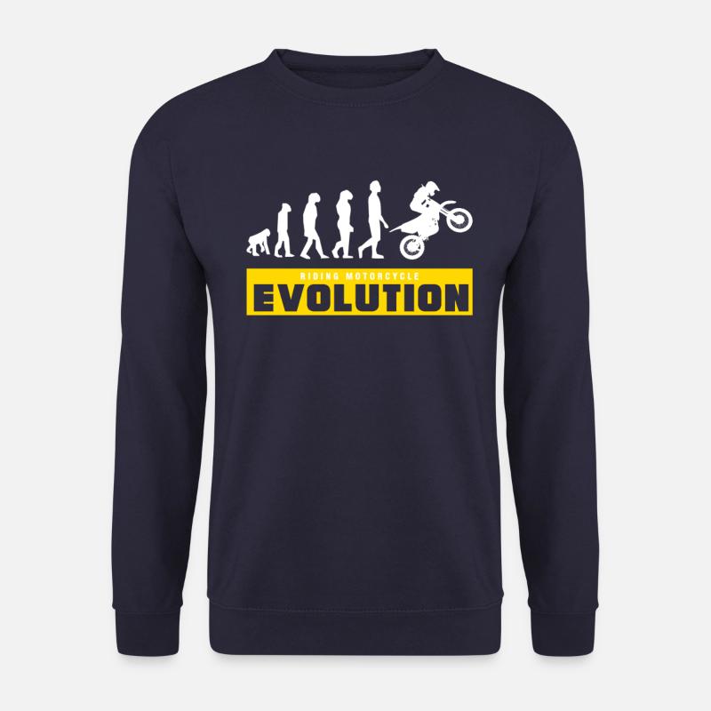 Riding Mototcycle Evolution - Sweat-shirt Unisexe - marine