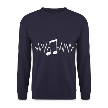Musique Battement de cœur - Sweat-shirt Unisexe - marine - Devant - Alina (178cm) & Michal (187cm)