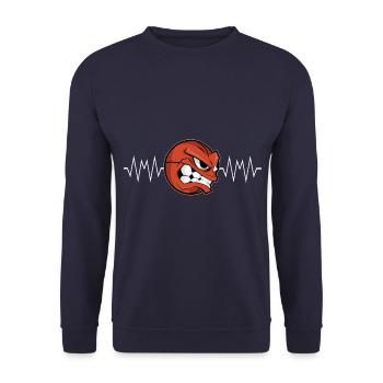 Basket-ball Heartbeat - Sweat-shirt Unisexe - marine - Devant - Alina (178cm) & Michal (187cm)