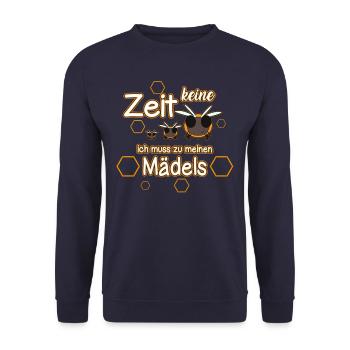 Keine Zeit ich muss zu meinen Mädels - Unisex Pullover - Navy - Vorne - Alina (178cm) & Michal (187cm)