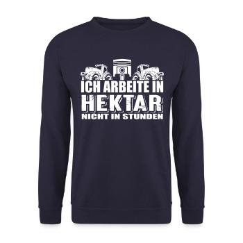 ich arbeite in hektar - Unisex Pullover - Navy - Vorne - Alina (178cm) & Michal (187cm)