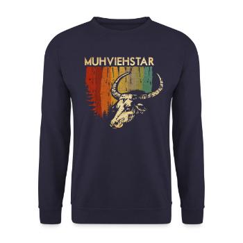 Muhviehstar - Unisex Pullover - Navy - Vorne - Alina (178cm) & Michal (187cm)