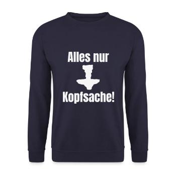 Lustiger Shisha Spruch - Unisex Pullover - Navy - Vorne - Alina (178cm) & Michal (187cm)