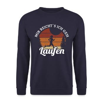 Mir reicht´s ich geh laufen - Unisex Pullover - Navy - Vorne - Alina (178cm) & Michal (187cm)