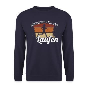 Mir reicht´s ich geh laufen - Unisex Pullover - Navy - Vorne - Alina (178cm) & Michal (187cm)