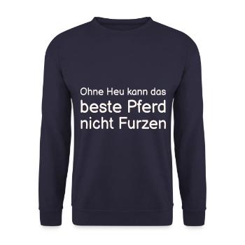 Pferd Pferde Spruch horse - Unisex Pullover - Navy - Vorne - Alina (178cm) & Michal (187cm)
