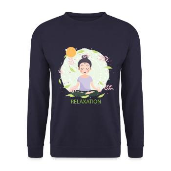 Relaxation - Unisex Pullover - Navy - Vorne - Alina (178cm) & Michal (187cm)