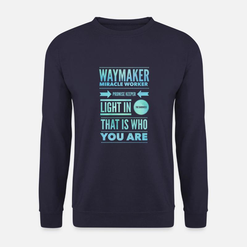 Waymaker & Christliche Geschenke Way Maker Jesus - Unisex Pullover - Navy