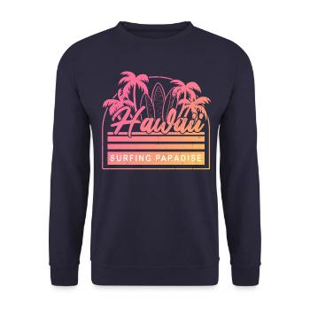 Hawaii Surfing Paradise - Unisex Sweatshirt - navy - Front - Alina (178cm) & Michal (187cm)