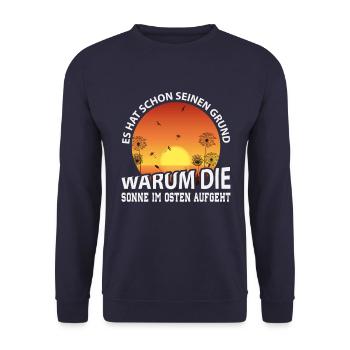 DDR Ossi Geschenk - Unisex Pullover - Navy - Vorne - Alina (178cm) & Michal (187cm)