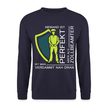Zoll Zollbeamter Geschenk Zollamt - Unisex Pullover - Navy - Vorne - Alina (178cm) & Michal (187cm)