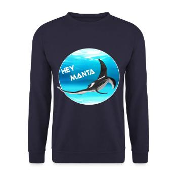 Hey Manta - Unisex Pullover - Navy - Vorne - Alina (178cm) & Michal (187cm)