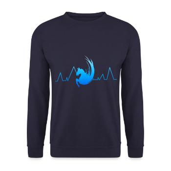 Chevaux coeur coeur heartbeat - Sweat-shirt Unisexe - marine - Devant - Alina (178cm) & Michal (187cm)