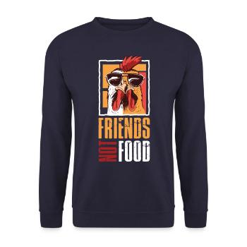 Amis pas de nourriture cadeau végétalien - Sweat-shirt Unisexe - marine - Devant - Alina (178cm) & Michal (187cm)