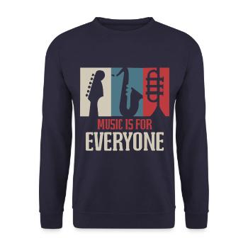 Musik Spruch - Unisex Pullover - Navy - Vorne - Alina (178cm) & Michal (187cm)