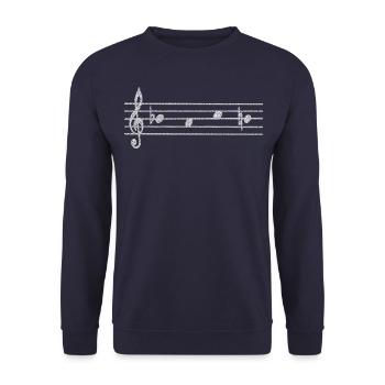 Motif BACH comme notes de musique Johann Sebastion Bach - Sweat-shirt Unisexe - marine - Devant - Alina (178cm) & Michal (187cm)