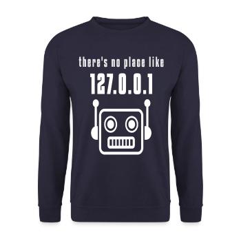 No place like 127.0.01 Nerd saying - Unisex Sweatshirt - navy - Front - Alina (178cm) & Michal (187cm)