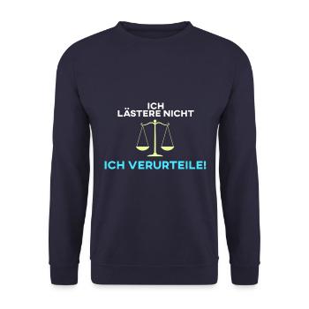 Anwalt Jurist - Unisex Pullover - Navy - Vorne - Alina (178cm) & Michal (187cm)