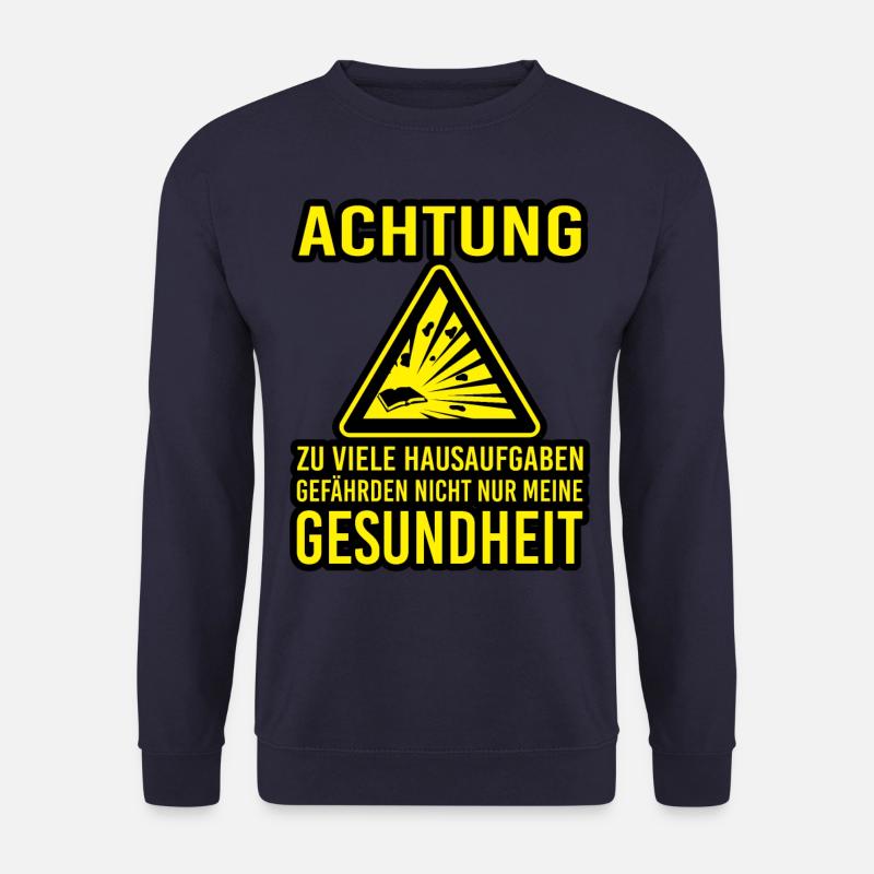 Lustige Sprüche Zocken Hausaufgaben Schule Schüler - Unisex Pullover - Navy