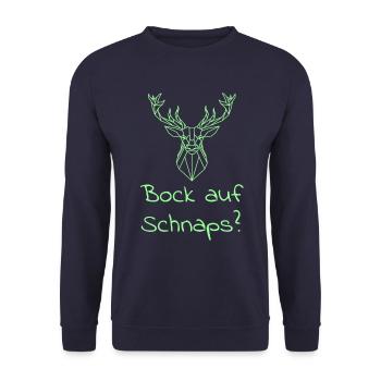 Schnaps trinken Spruch - Unisex Pullover - Navy - Vorne - Alina (178cm) & Michal (187cm)