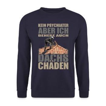 Dachdecker Geschenk - Unisex Pullover - Navy - Vorne - Alina (178cm) & Michal (187cm)