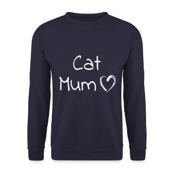 Cat Mum - Unisex Pullover - Navy - Vorne - Alina (178cm) & Michal (187cm)