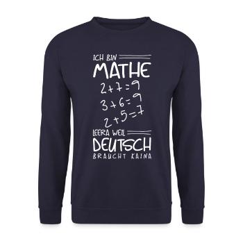 Lustiger Spruch für Mathelehrer - Unisex Pullover - Navy - Vorne - Alina (178cm) & Michal (187cm)