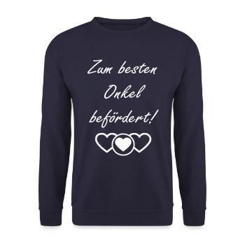 bester Onkel Spruch - Unisex Pullover - Navy - Vorne - Alina (178cm) & Michal (187cm)