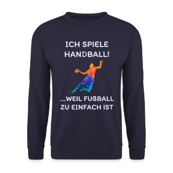 Handball Spruch - Unisex Pullover - Navy - Vorne - Alina (178cm) & Michal (187cm)