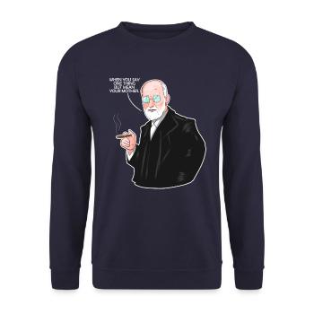 Your Mother - Funny Psychology & Psychologists - Unisex Sweatshirt - navy - Front - Alina (178cm) & Michal (187cm)