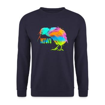 Kiwi Vogel Art - Kiwi art Nouvelle-Zélande Cadeau - Sweat-shirt Unisexe - marine - Devant - Alina (178cm) & Michal (187cm)