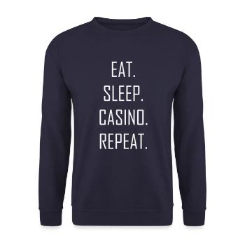Eat Sleep Casino Repeat - Sweat-shirt Unisexe - marine - Devant - Alina (178cm) & Michal (187cm)