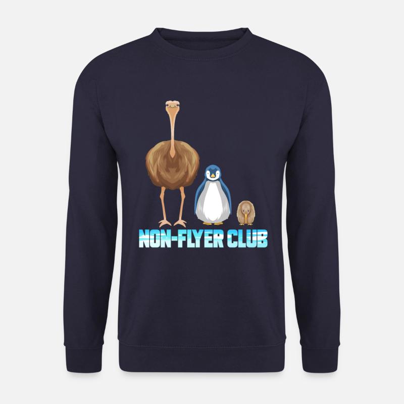 Non Flyer Club - Vogel Strauß Pinguin Kiwi Vogel - Unisex Pullover - Navy