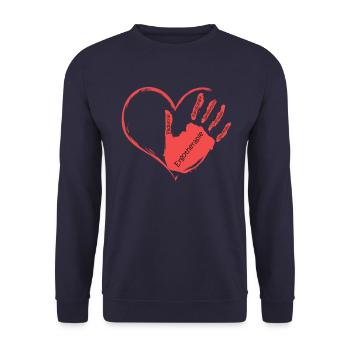 Ergotherapie Liebe Handabdruck - Ergotherapeuten - Unisex Pullover - Navy - Vorne - Alina (178cm) & Michal (187cm)