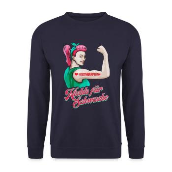 Ergotherapeutin - Nichts für Schwache Geschenk - Unisex Pullover - Navy - Vorne - Alina (178cm) & Michal (187cm)