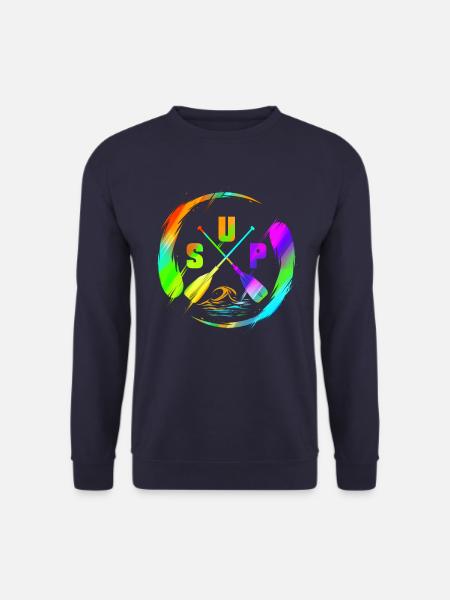 SUP - Stand Up Paddle Farbenfrohes Wasser Design - Unisex Pullover - Navy