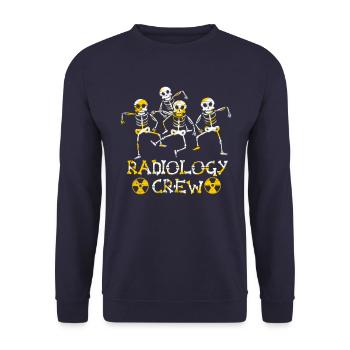 Radiology Crew - Radiologen & Röntgentechniker - Unisex Pullover - Navy - Vorne - Alina (178cm) & Michal (187cm)