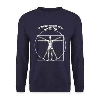 X-ray image of Da Vinci radiologists & x-ray technicians - Unisex Sweatshirt - navy - Front - Alina (178cm) & Michal (187cm)