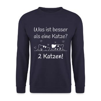 Katze Haustier - Unisex Pullover - Navy - Vorne - Alina (178cm) & Michal (187cm)