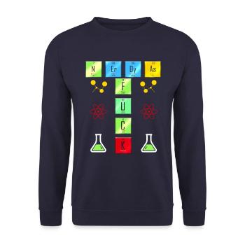 Chemistry Science - Chemists Nerdy as Fuck - Unisex Sweatshirt - navy - Front - Alina (178cm) & Michal (187cm)