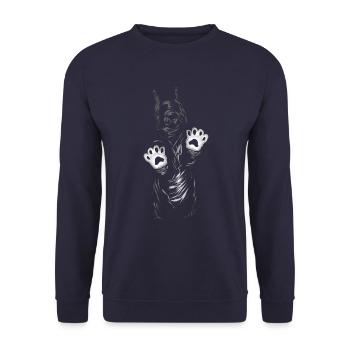 Dog with sweet paws - dogs dog motif - Unisex Sweatshirt - navy - Front - Alina (178cm) & Michal (187cm)